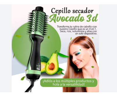 Cepillo Secador Alisador Aguacate 🔥Anti quemaduras 5 Niveles 2000w🔥